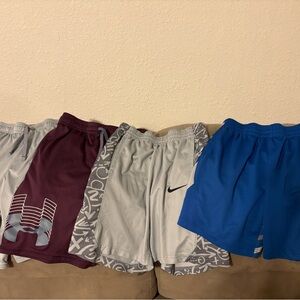 Nike and Under Armor Boys basketball shorts